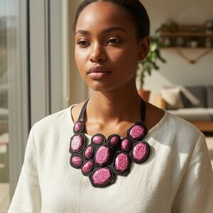 Elegant Purple Statement Necklace